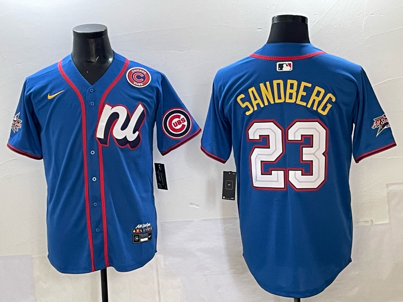 Men Chicago Cubs 23 Sandberg blue Nike MLB All Star 2025 Jersey 01